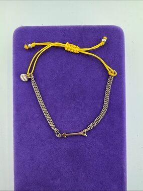 💛 Stella & Dot Gold Wishing Arrow Yellow Chord Adjustable Bracelet
